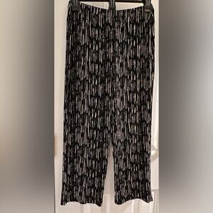 Chico's Travelers Black and White Striped Pants